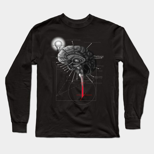 Brain Mapping Long Sleeve T-Shirt by MetroInk